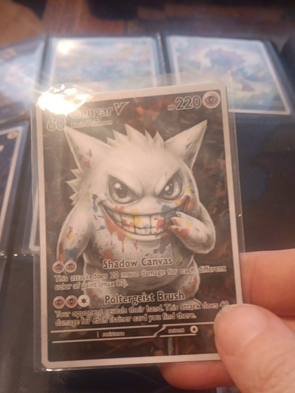 Gengar V Shadow Canvas Art Card - White